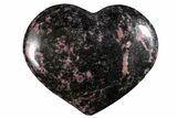 Polished Rhodonite Heart - Madagascar #160452-1